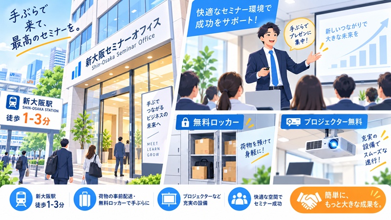 荷物の無料受取・返送に対応!「新大阪セミナーオフィス」がおすすめな理由