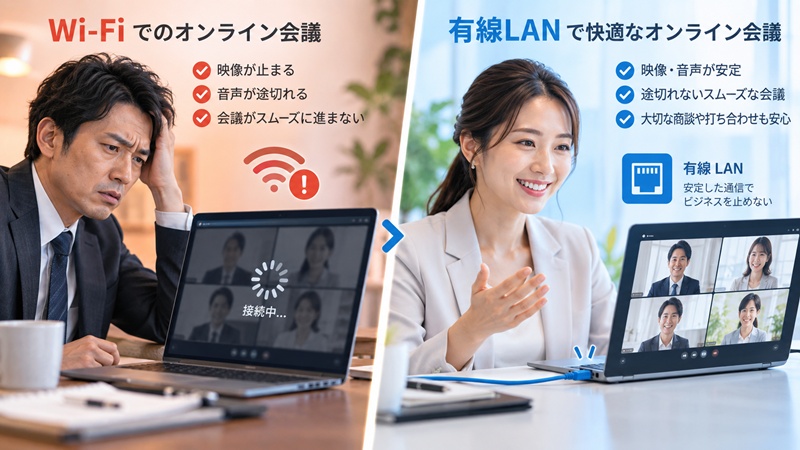 Web会議・動画配信に「有線LAN完備の貸し会議室」が必要とされる理由